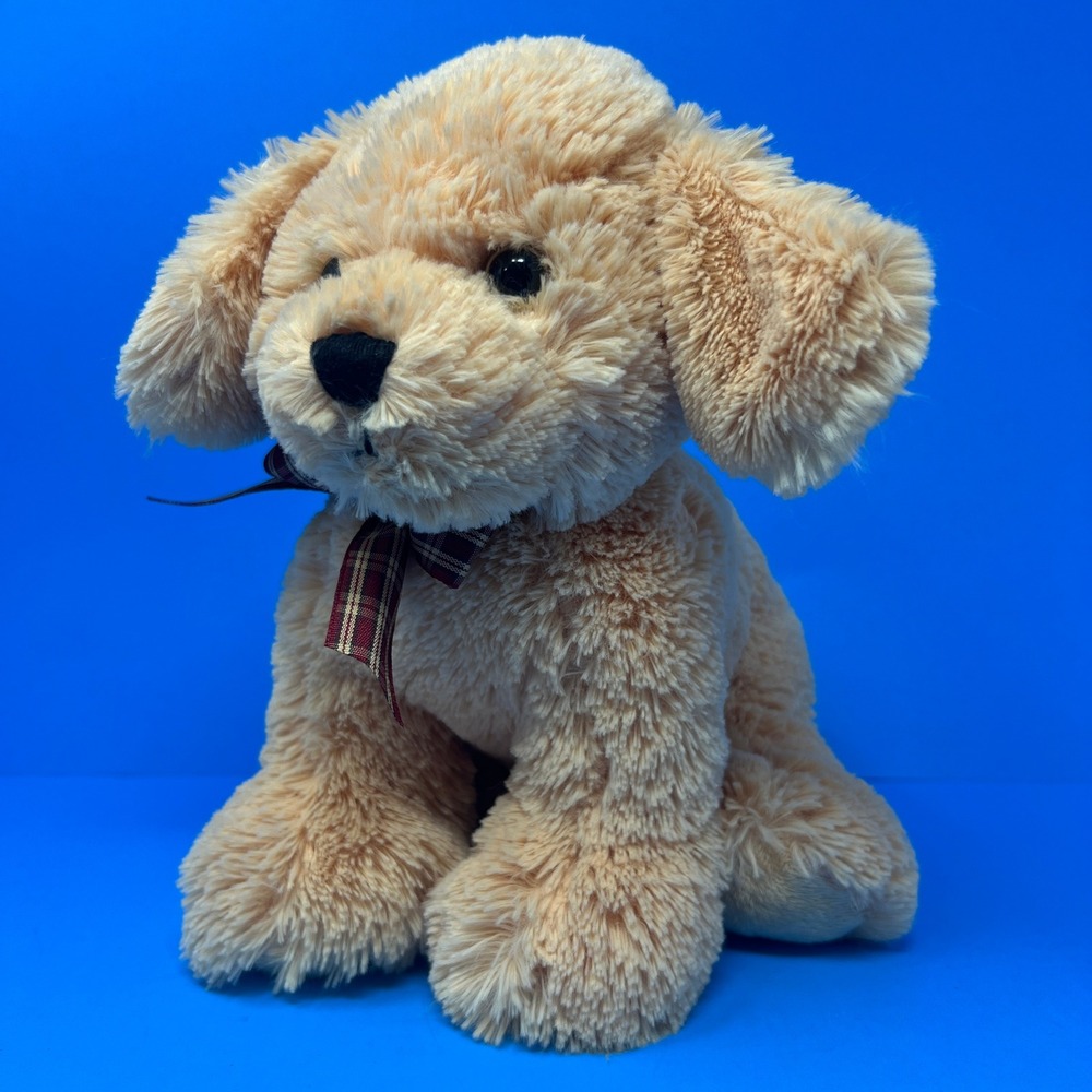 Ty Classic Goldwyn Golden Retriever Dog Plush Plaid Bow 2009 Nursery Stuffed Toy